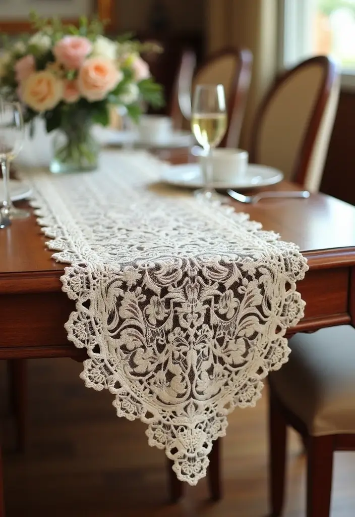 27 Mosaic Crochet Patterns Free Charts Full of Colors and Texture - 21. Elegant Lace Table Runner