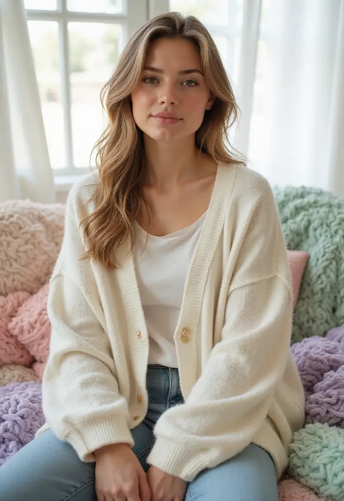 27 Motifs de Cardigan en Crochet Chic pour vos Créations DIY - 22. Cardigan à Motif de Nuages