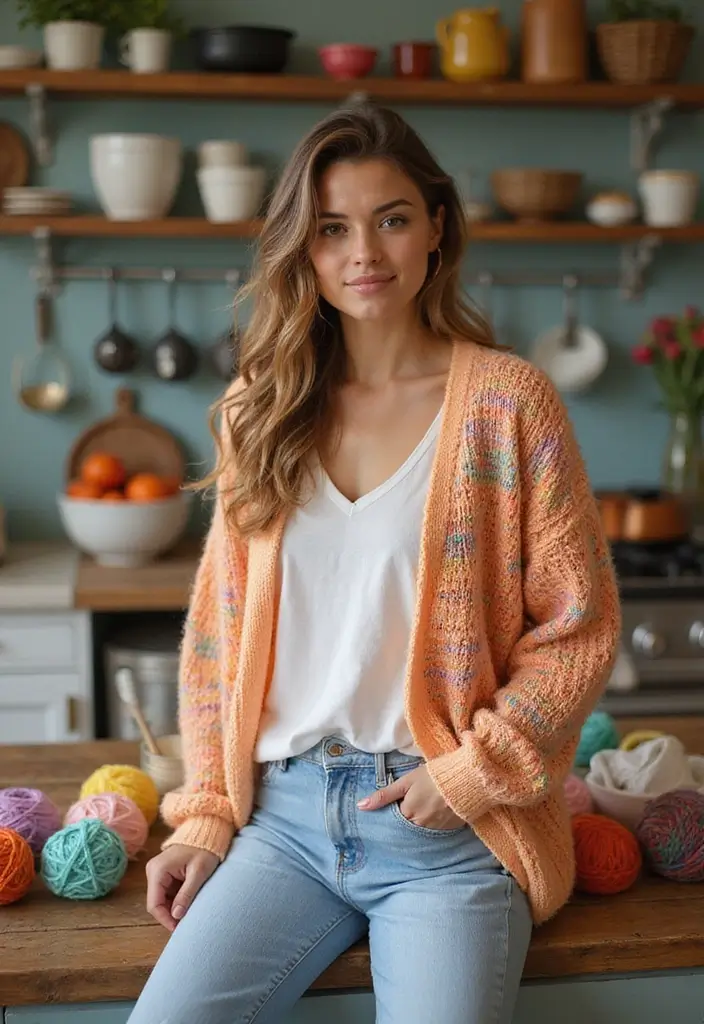 27 Motifs de Cardigan en Crochet Chic pour vos Créations DIY - 25. Cardigan à Motif de Spaghetti