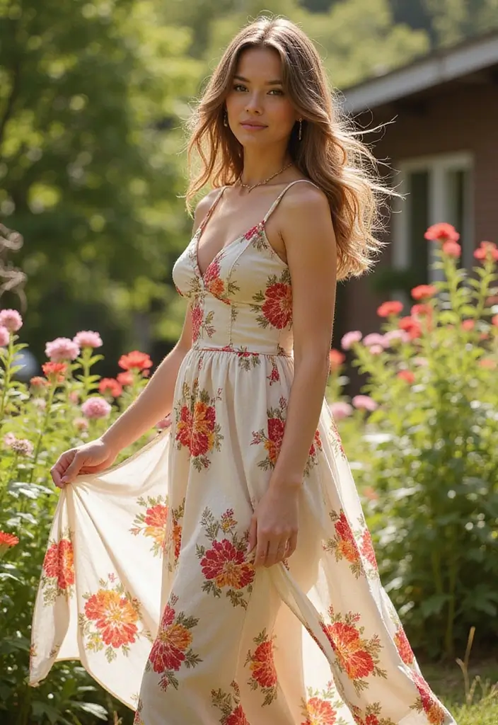 27 Vestidos Tejidos a Crochet con Patrones Perfectos para Verano e Invierno - 1. Vestido de Verano con Patrón de Flores