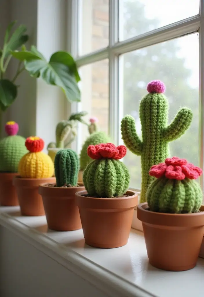 28 Creative Guides on How to Crochet a Flower for Decoration - 16. Unique Crochet Cacti Flowers