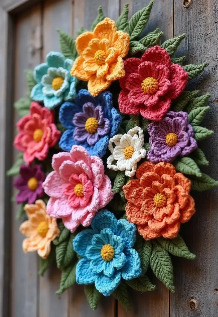 28 Creative Guides on How to Crochet a Flower for Decoration - 23. Charming Crochet Flower Wall Hangings