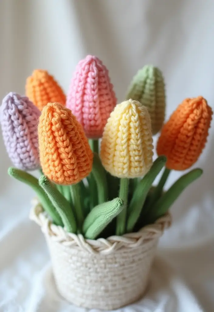 28 Creative Guides on How to Crochet a Flower for Decoration - 4. Charming Crochet Tulips