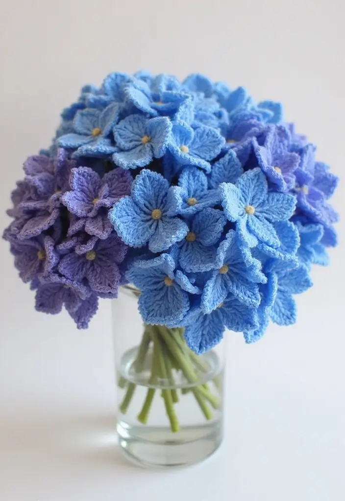 28 Creative Guides on How to Crochet a Flower for Decoration - 6. Lush Crocheted Hydrangeas