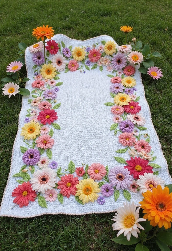 28 Free Crochet Patterns for Afghans: Cozy and Timeless Designs - 11. Floral Fantasy