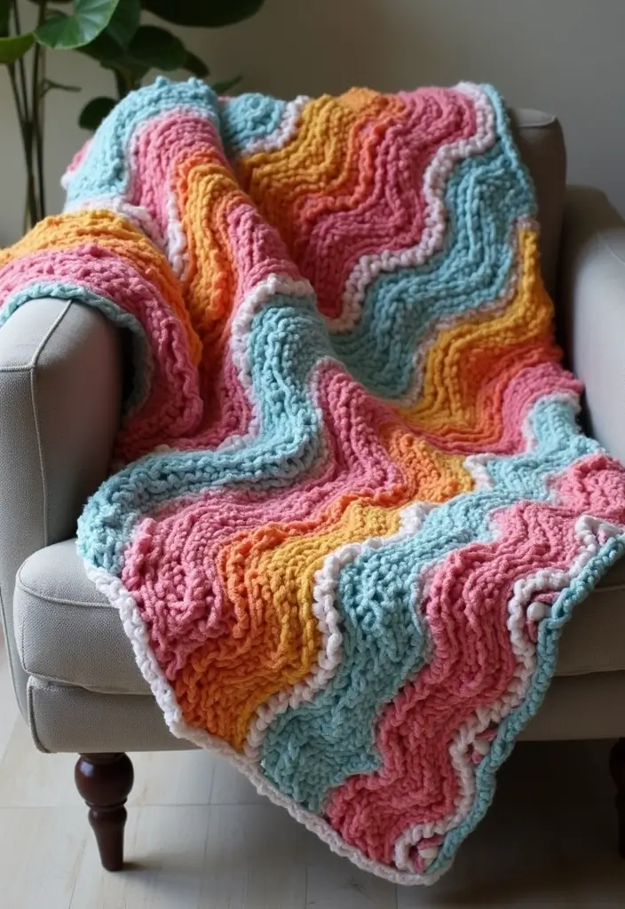 28 Free Crochet Patterns for Afghans: Cozy and Timeless Designs - 2. Ripple Effect Afghan
