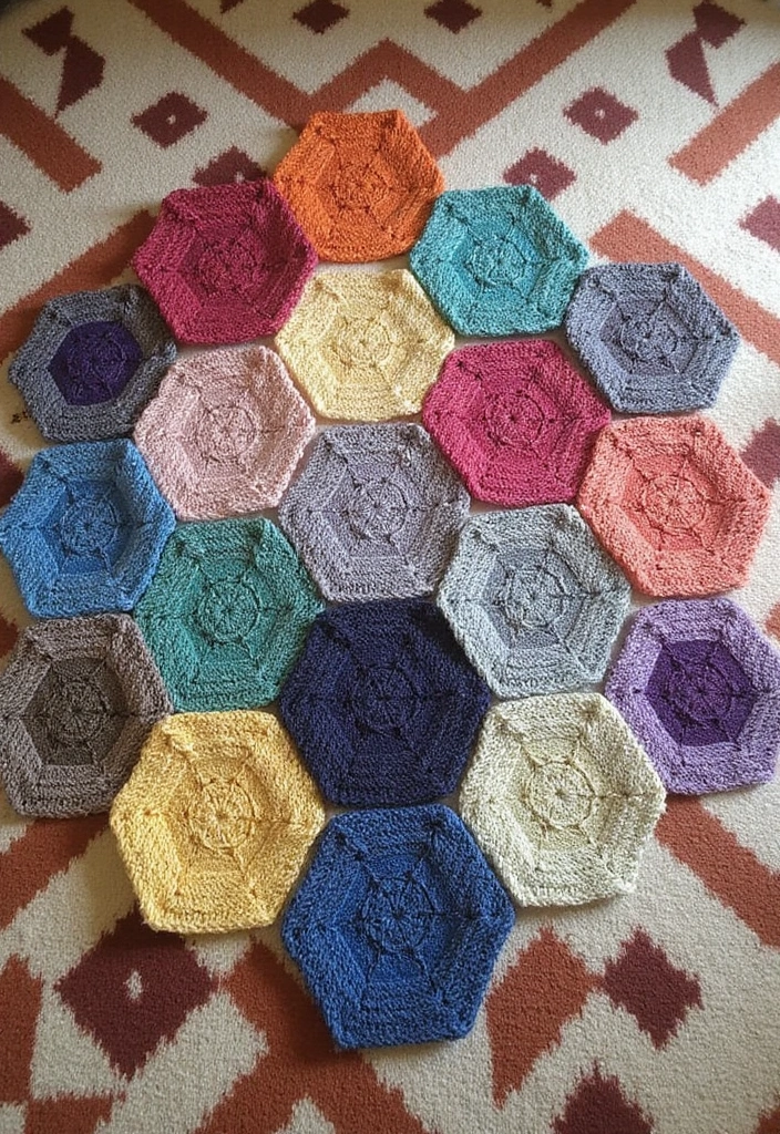 28 Free Crochet Patterns for Afghans: Cozy and Timeless Designs - 21. Hexagon Harmony