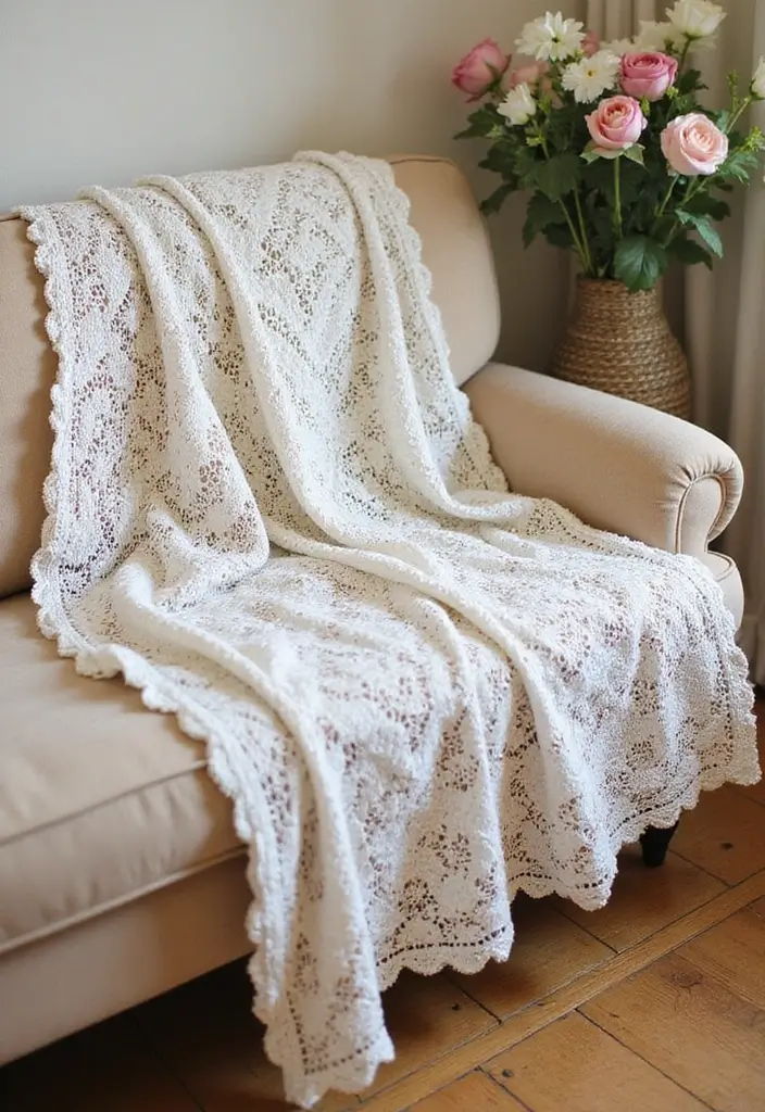 28 Free Crochet Patterns for Afghans: Cozy and Timeless Designs - 28. Dainty Lace