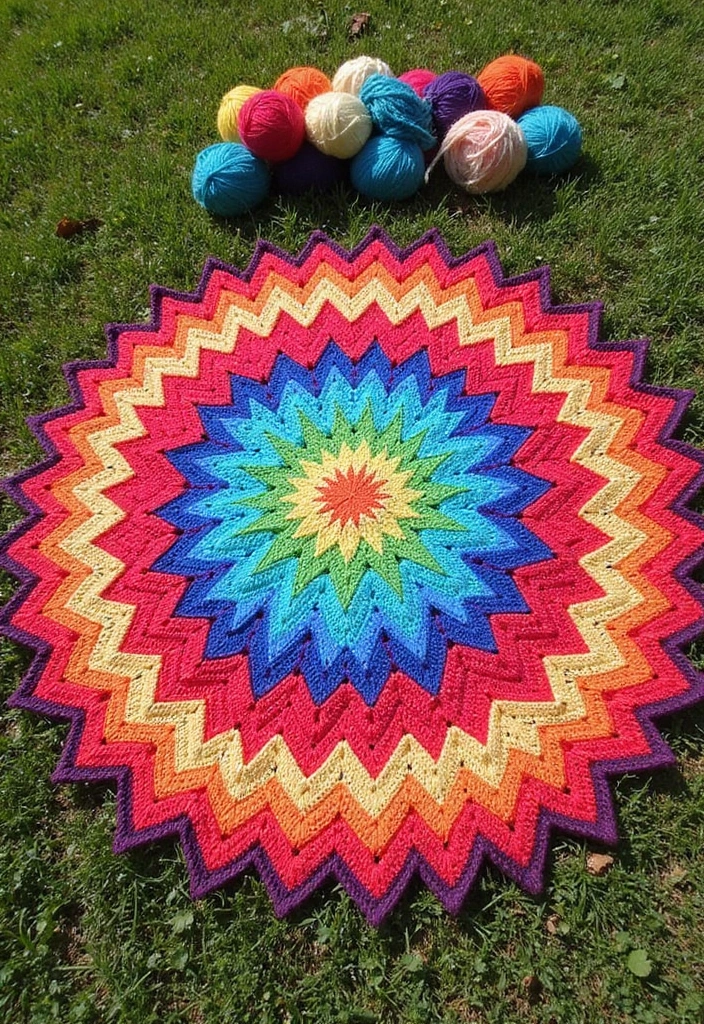 28 Free Crochet Patterns for Afghans: Cozy and Timeless Designs - 4. Starburst Afghan