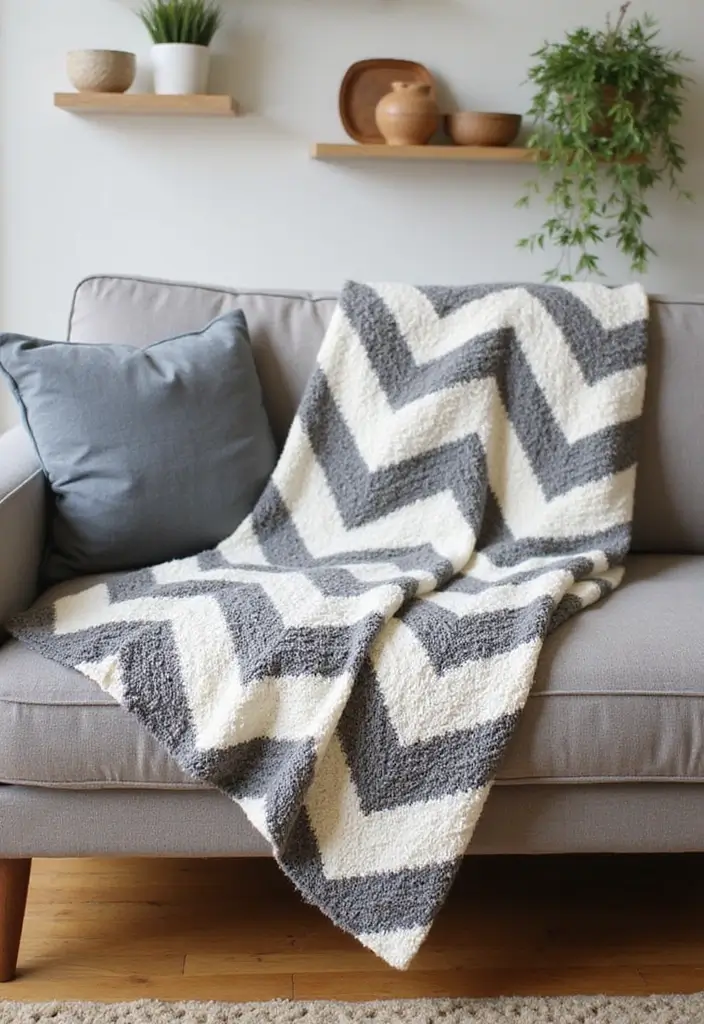 28 Free Crochet Patterns for Afghans: Cozy and Timeless Designs - 6. Chevron Chic