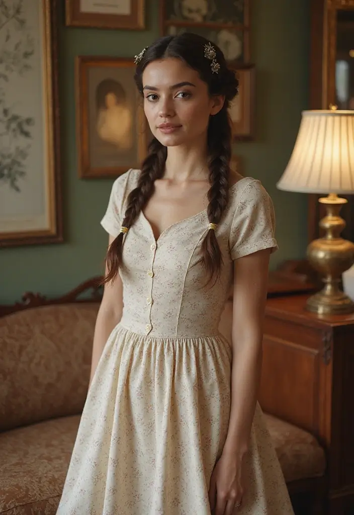 28 Half Braids Half Crochet Hairstyles: Stylish Looks to Inspire - 24. Half-Braids with Vintage Hair Clips