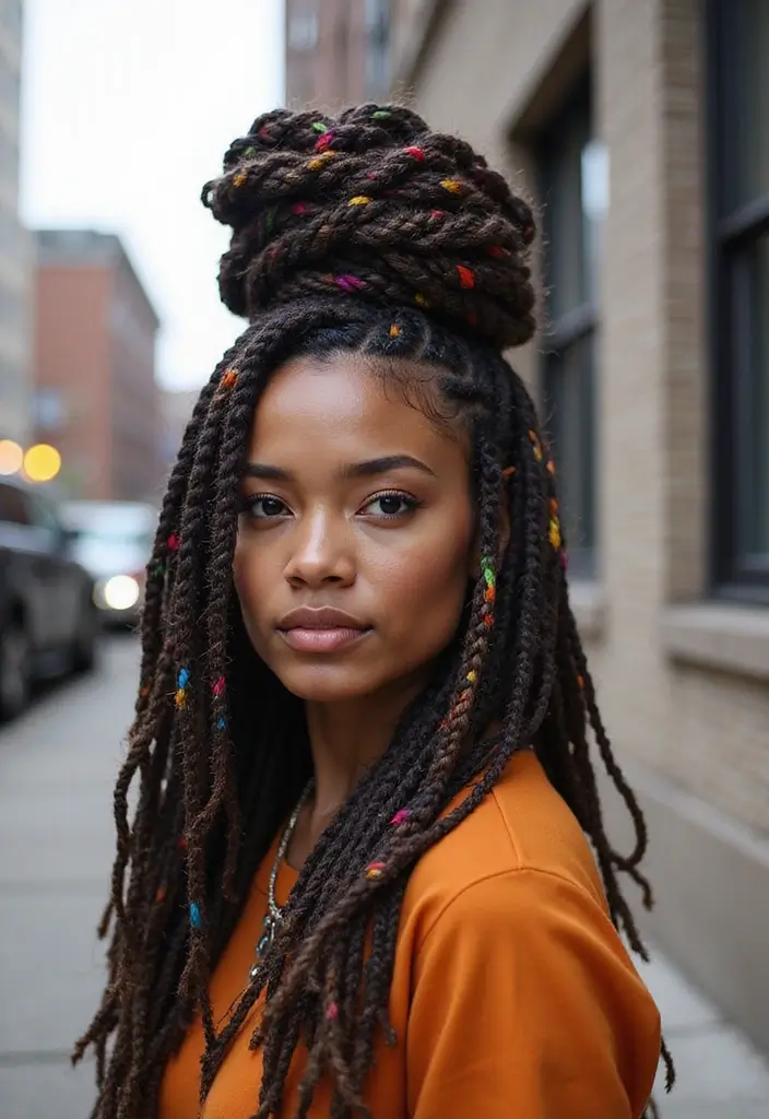 28 Half Braids Half Crochet Hairstyles: Stylish Looks to Inspire - 6. Edgy Half Braids with Faux Locs
