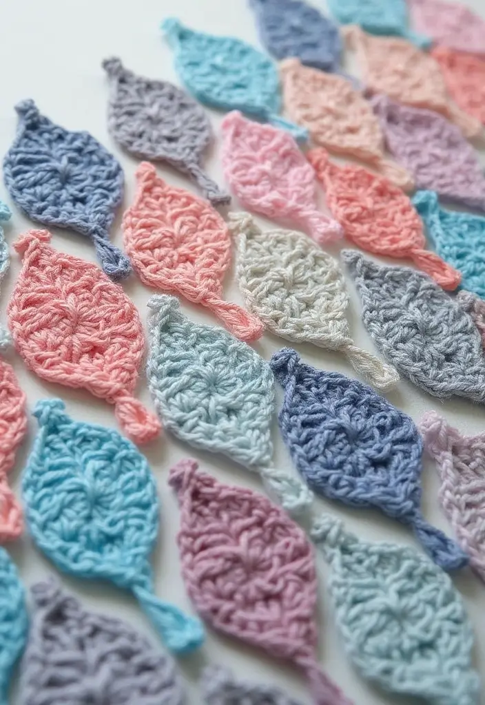 28 Modèles de Carrés en Crochet Originaux pour vos Projets DIY - 22. Carré en Crochet de Goutte d'Eau