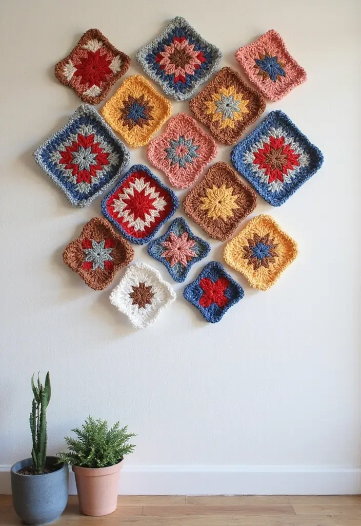 28 Modèles de Carrés en Crochet Originaux pour vos Projets DIY - 4. Carré à Motifs Géométriques