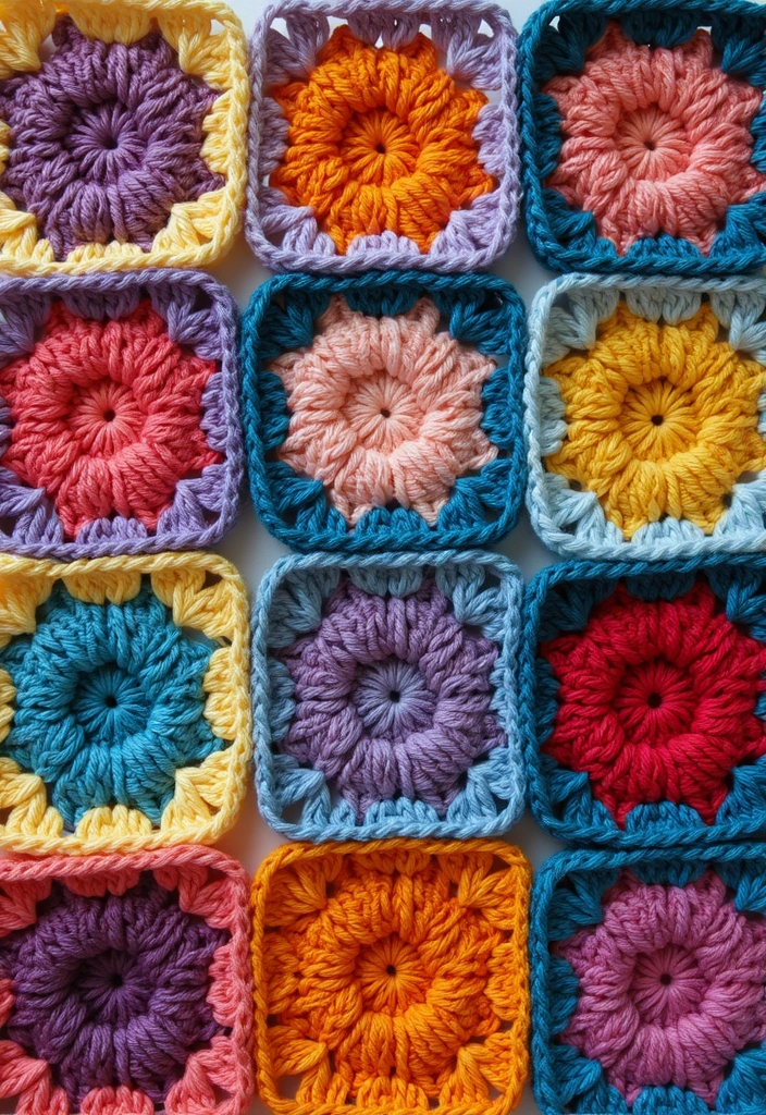 28 Modèles de Carrés en Crochet Originaux pour vos Projets DIY - 8. Carré en Crochet en Tissage