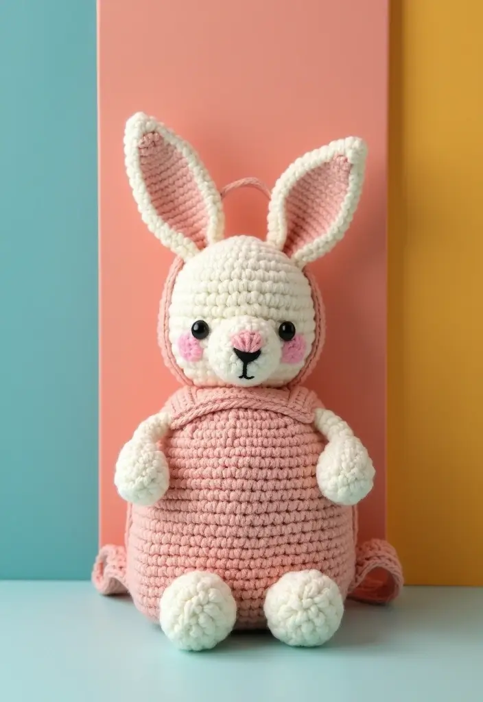 28 Patrón de Mochila de Crochet Paso a Paso con Estilo Único - 1. Mochila de Conejito