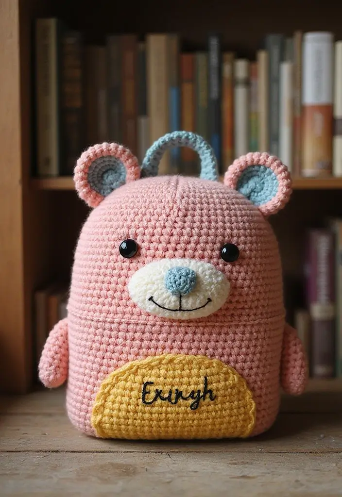 28 Patrón de Mochila de Crochet Paso a Paso con Estilo Único - 10. Mochila de Personajes de Cuento