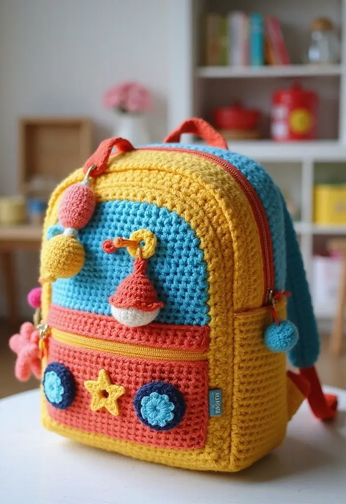 28 Patrón de Mochila de Crochet Paso a Paso con Estilo Único - 11. Mochila de Juguete