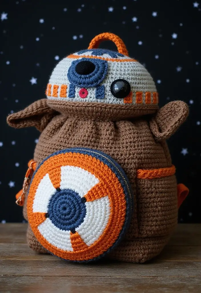 28 Patrón de Mochila de Crochet Paso a Paso con Estilo Único - 5. Mochila de Star Wars