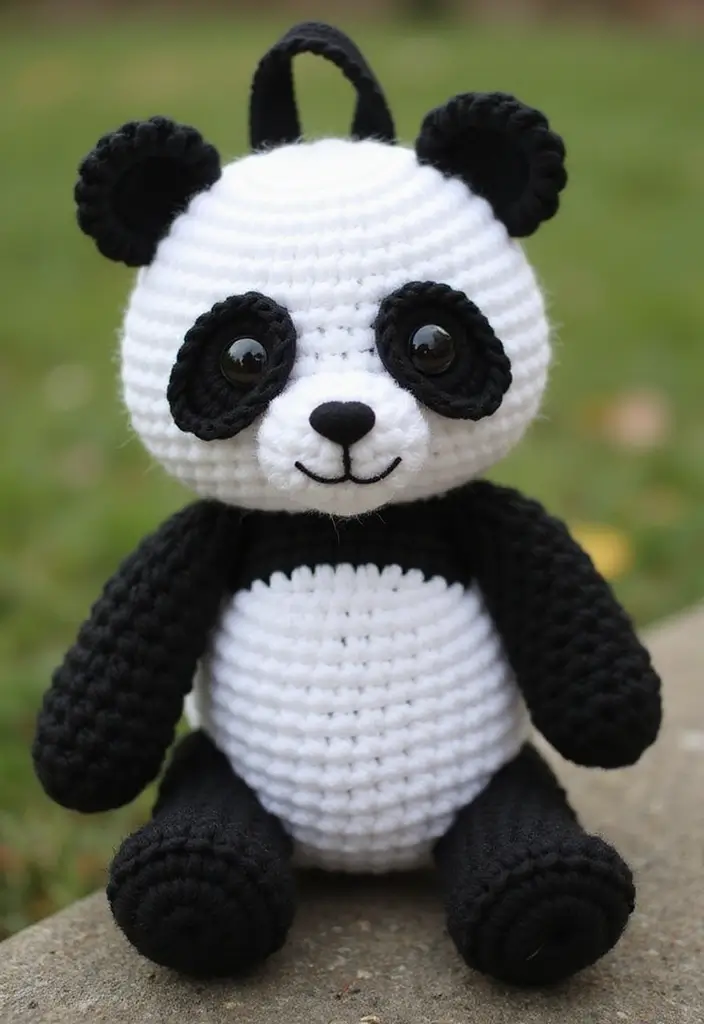 28 Patrón de Mochila de Crochet Paso a Paso con Estilo Único - 8. Mochila de Panda