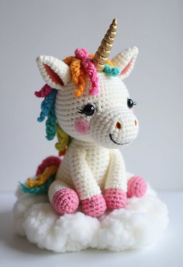 28 Patrones de Crochet de Animales Tiernos para Regalar o Decorar - 10. Unicornio de Ganchillo