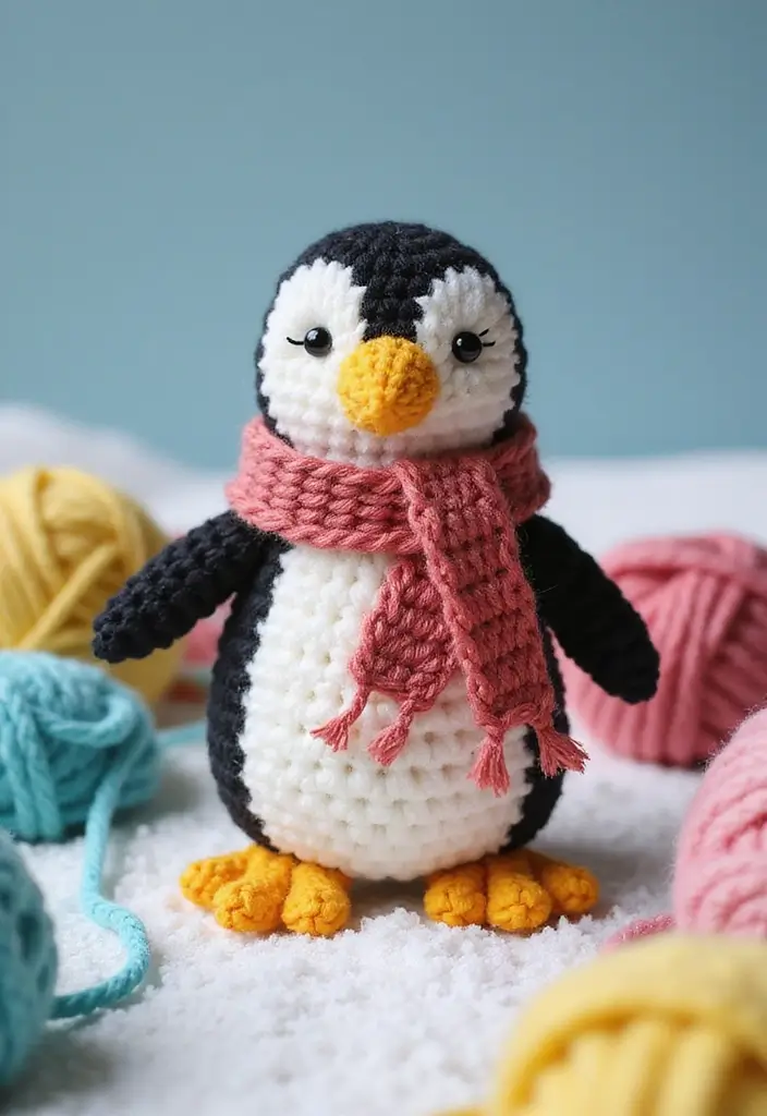 28 Patrones de Crochet de Animales Tiernos para Regalar o Decorar - 12. Pingüino de Ganchillo