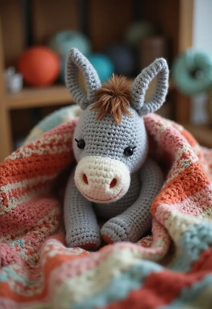 28 Patrones de Crochet de Animales Tiernos para Regalar o Decorar - 20. Burro de Ganchillo