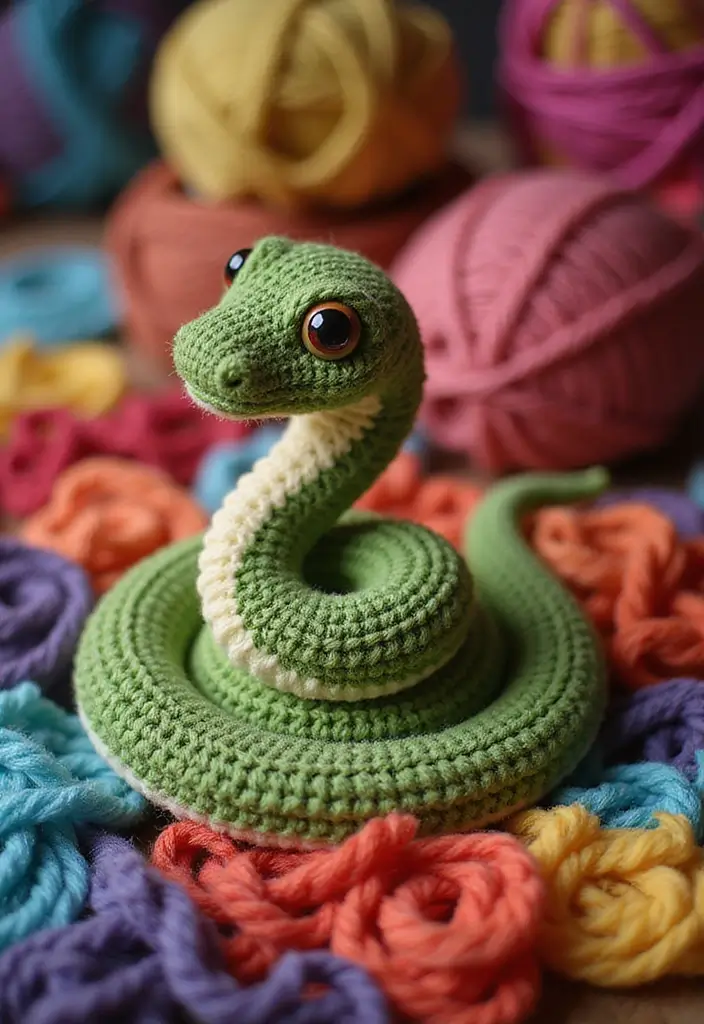 28 Patrones de Crochet de Animales Tiernos para Regalar o Decorar - 21. Serpiente de Crochet