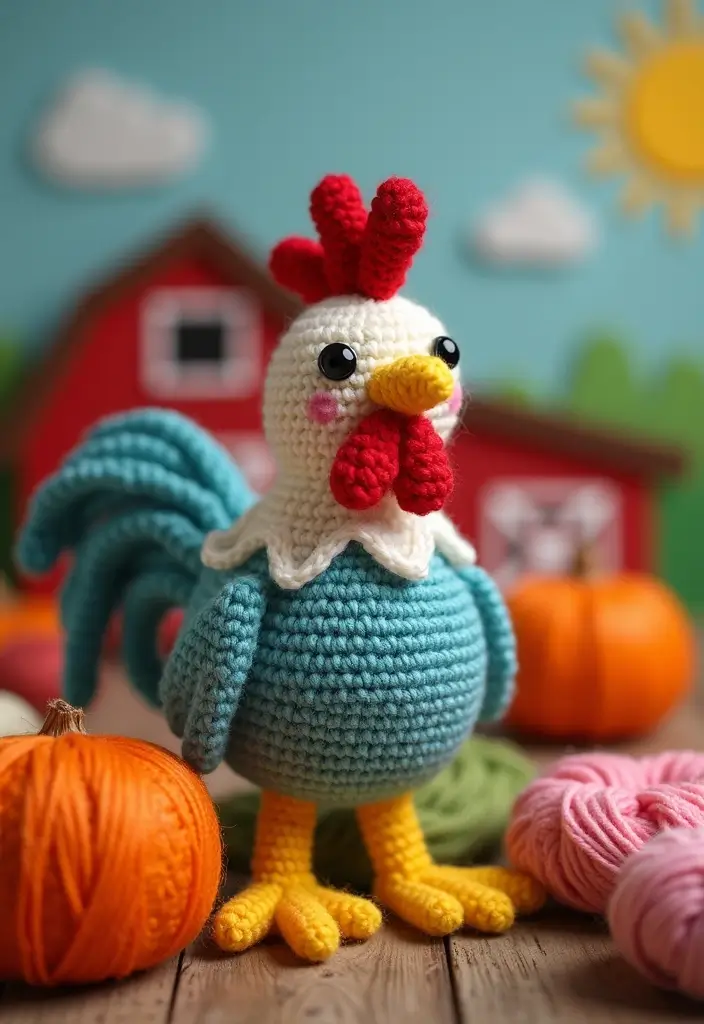 28 Patrones de Crochet de Animales Tiernos para Regalar o Decorar - 22. Gallo de Ganchillo