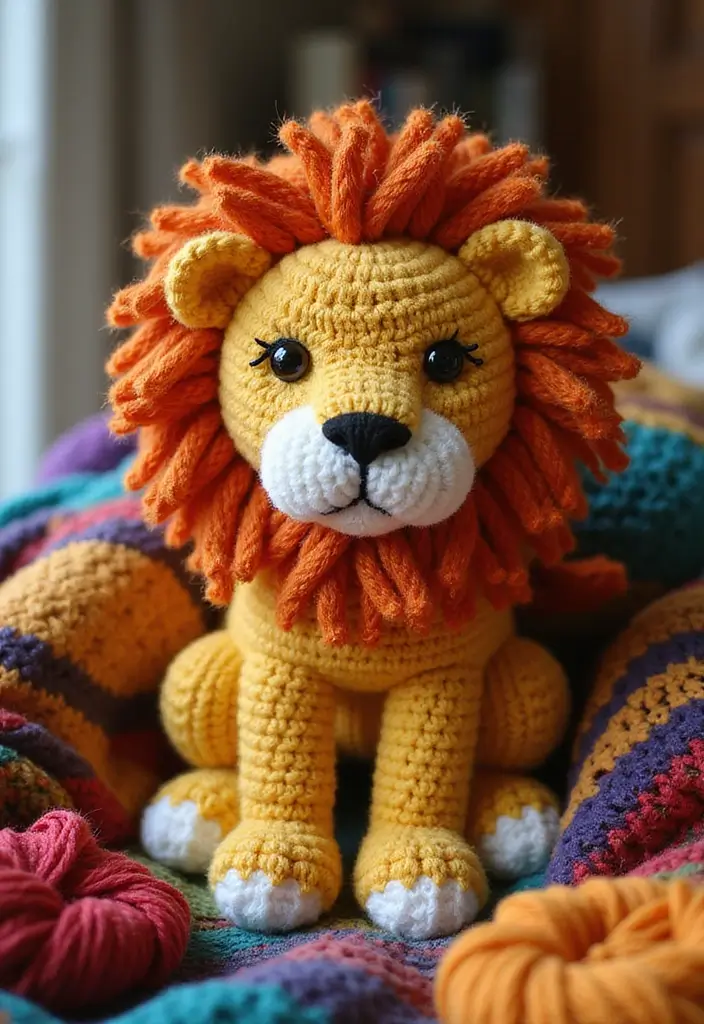 28 Patrones de Crochet de Animales Tiernos para Regalar o Decorar - 25. León de Ganchillo