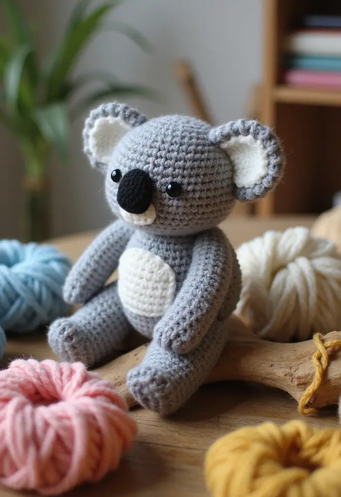 28 Patrones de Crochet de Animales Tiernos para Regalar o Decorar - 26. Koala de Ganchillo