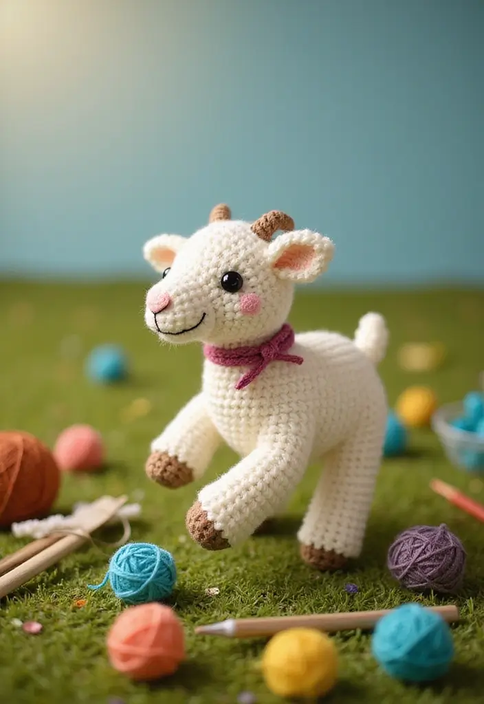28 Patrones de Crochet de Animales Tiernos para Regalar o Decorar - 28. Cabra de Ganchillo