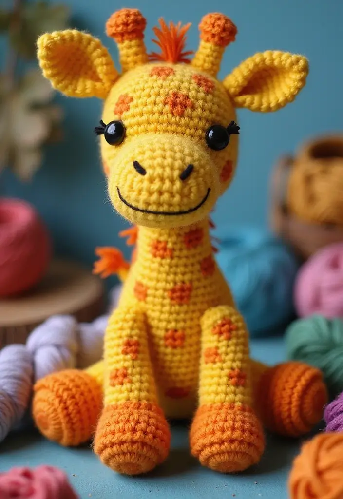 28 Patrones de Crochet de Animales Tiernos para Regalar o Decorar - 6. Jirafa Colorida