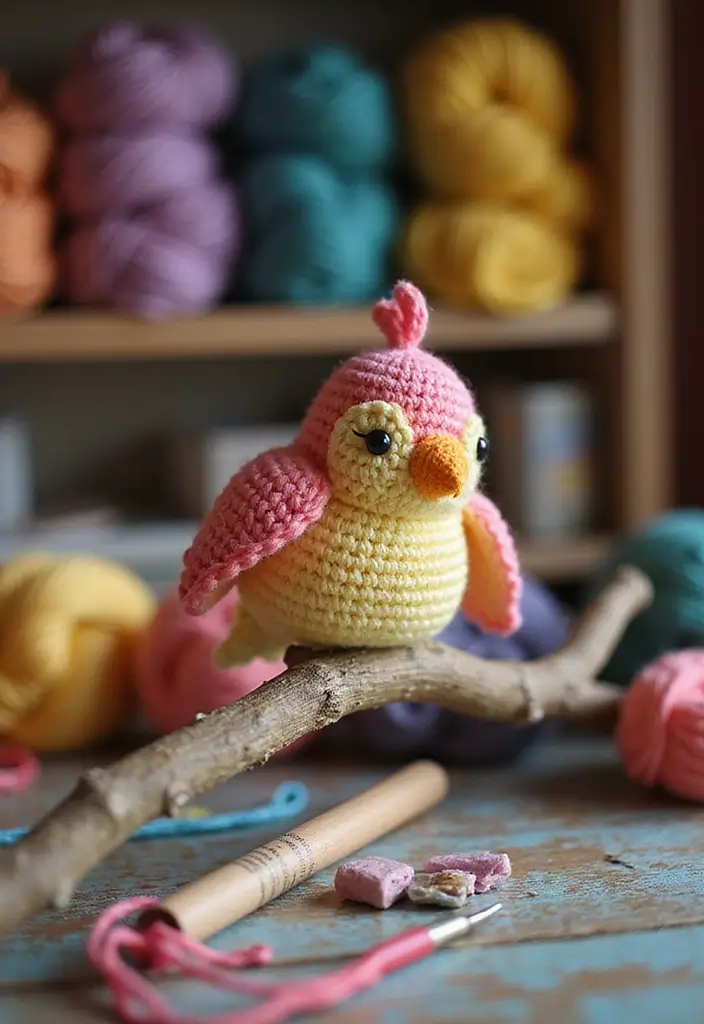 28 Patrones de Crochet de Animales Tiernos para Regalar o Decorar - 7. Pajarito de Ganchillo