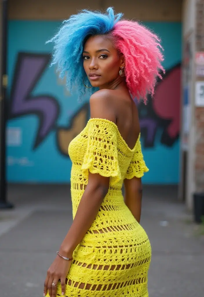 28 Trending Crochet Hairstyles for Black Women You’ll Love to Try - 14. Bold Statement Colors in Crochet Styles