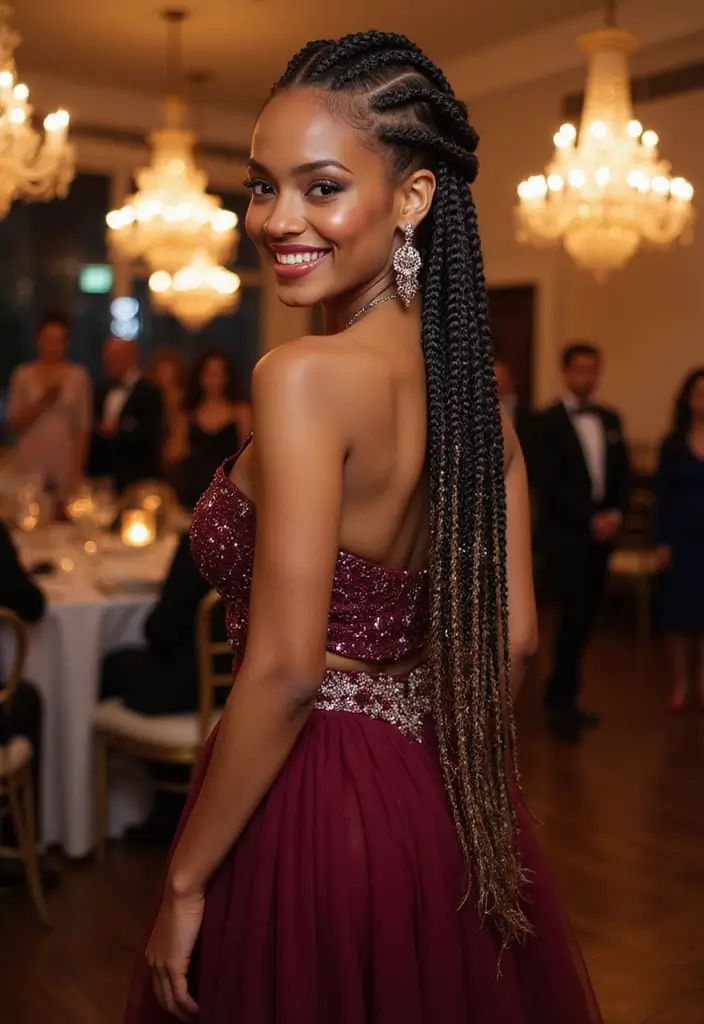 28 Trending Crochet Hairstyles for Black Women You’ll Love to Try - 21. Shimmering Glitter Crochet Braids