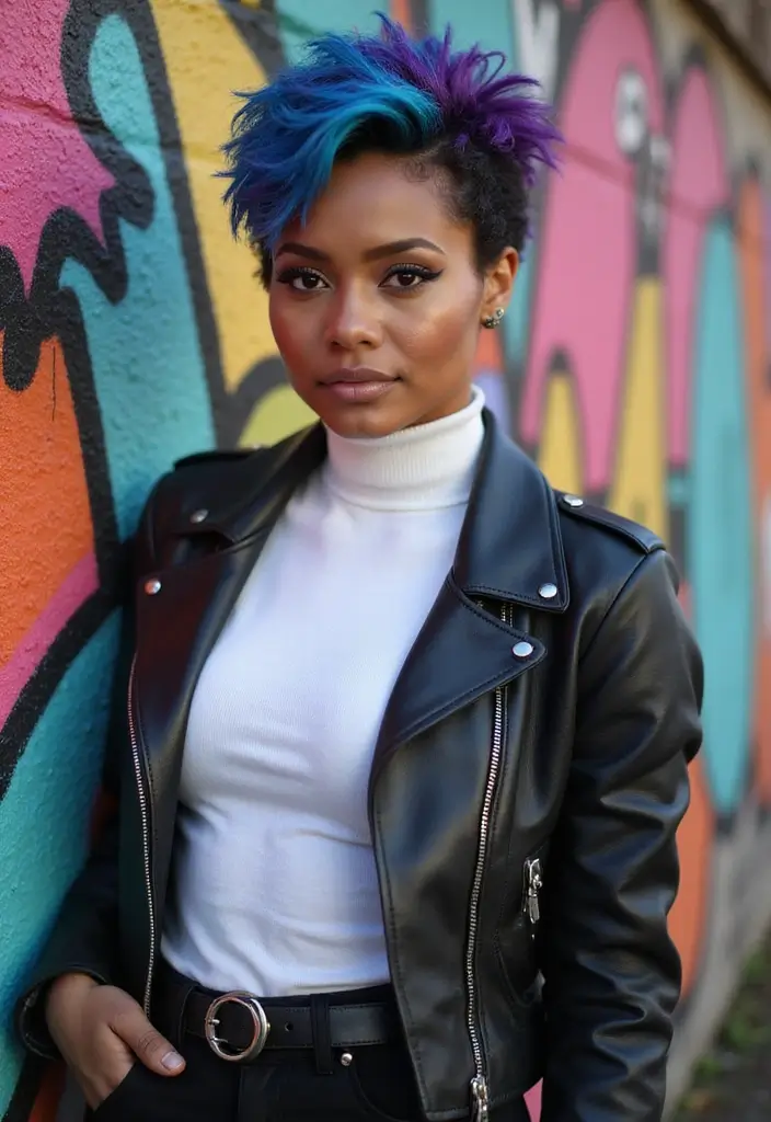 28 Trending Crochet Hairstyles for Black Women You’ll Love to Try - 8. Edgy Pixie Crochet Updo