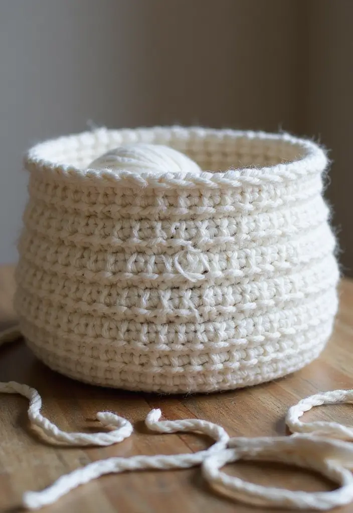 28 Tutoriel de Panier en Crochet Simple et Élégant à Faire Soi-Même - 1. Panier en Crochet Basique