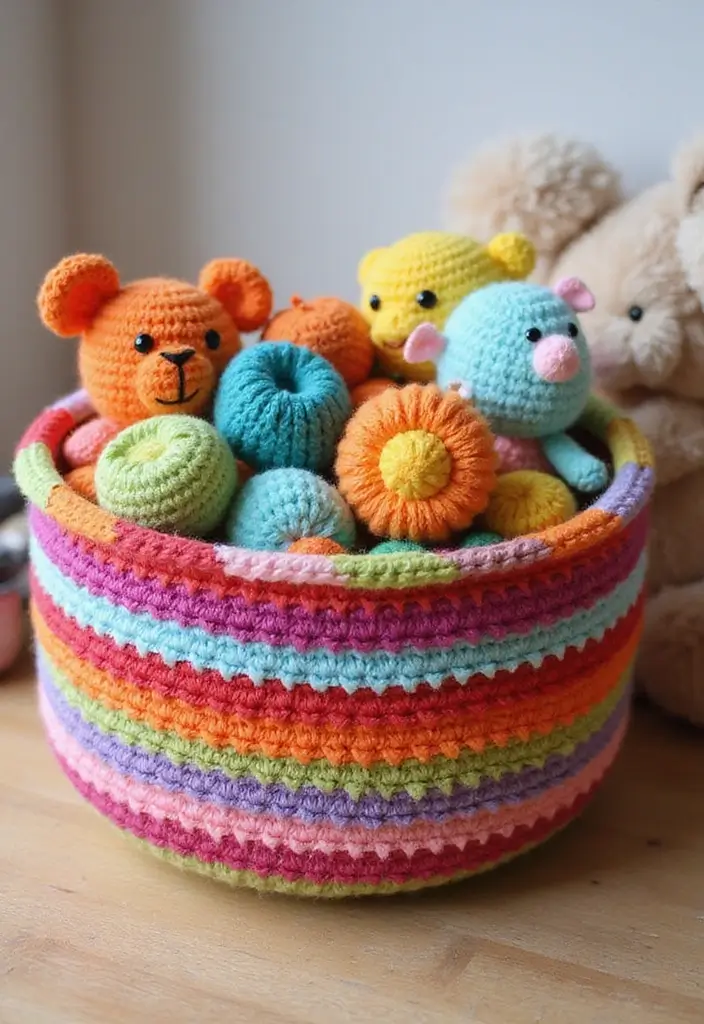 28 Tutoriel de Panier en Crochet Simple et Élégant à Faire Soi-Même - 13. Panier en Crochet Roulé