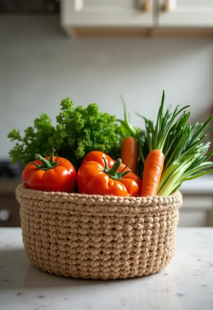 28 Tutoriel de Panier en Crochet Simple et Élégant à Faire Soi-Même - 21. Panier en Crochet à Épicerie