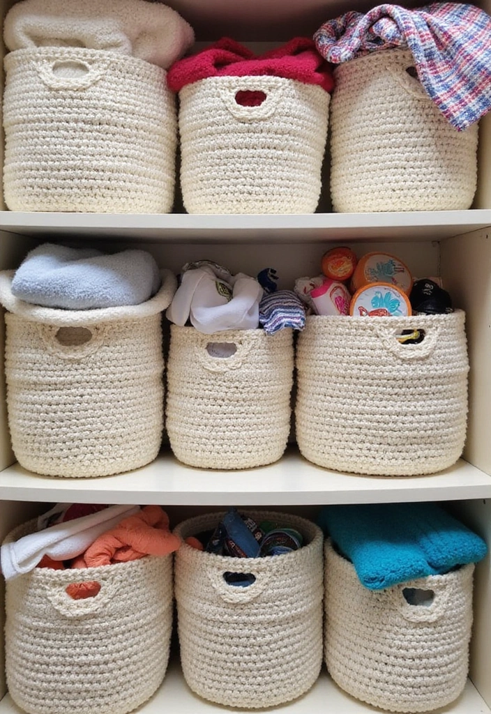 28 Tutoriel de Panier en Crochet Simple et Élégant à Faire Soi-Même - 23. Panier en Crochet de Rangement