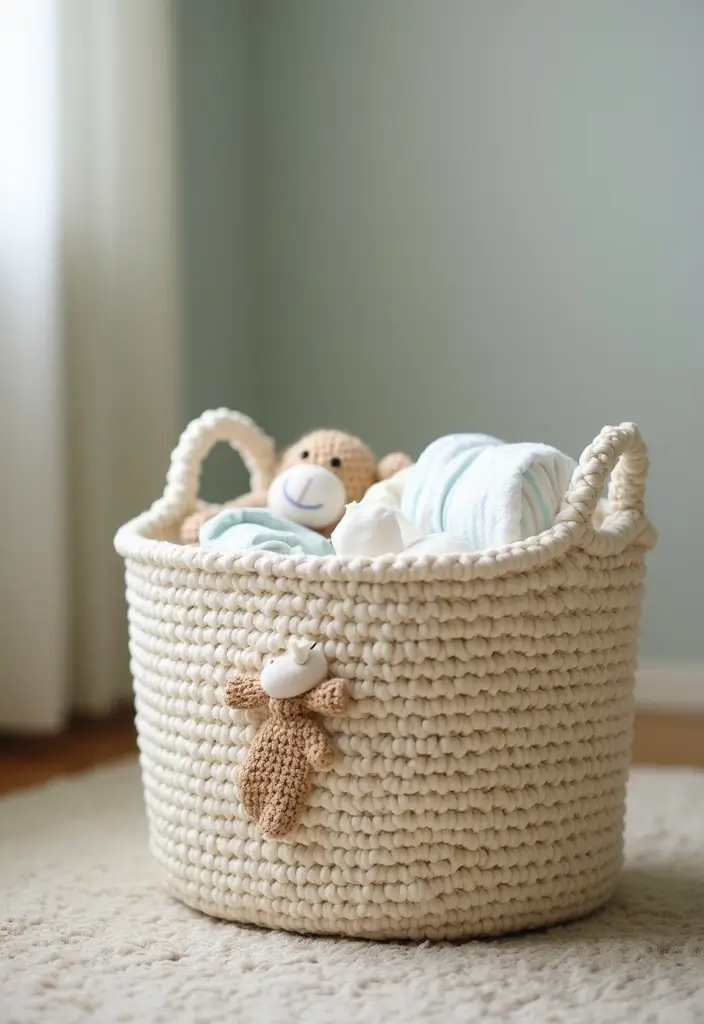 28 Tutoriel de Panier en Crochet Simple et Élégant à Faire Soi-Même - 24. Panier en Crochet pour Maman