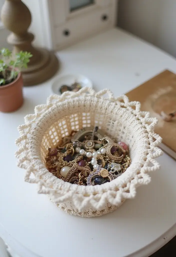 28 Tutoriel de Panier en Crochet Simple et Élégant à Faire Soi-Même - 26. Panier en Crochet pour Bijoux