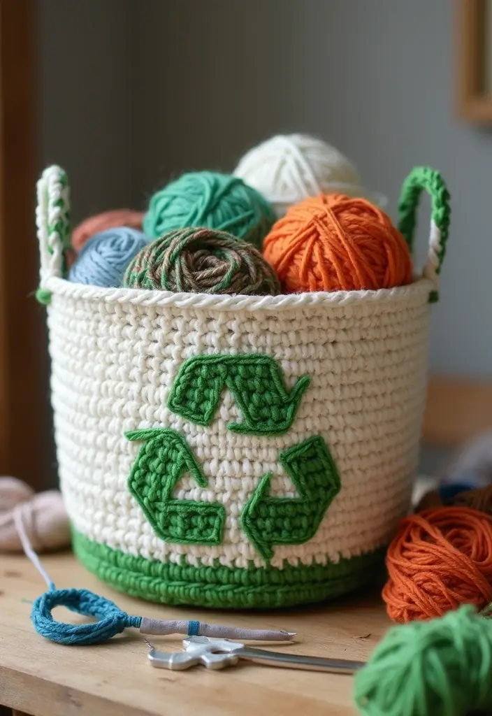 28 Tutoriel de Panier en Crochet Simple et Élégant à Faire Soi-Même - 27. Panier en Crochet Récupération