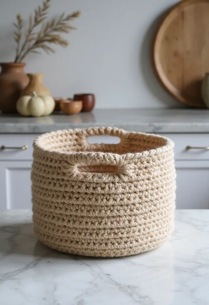 28 Tutoriel de Panier en Crochet Simple et Élégant à Faire Soi-Même - 28. Panier en Crochet de Luxe