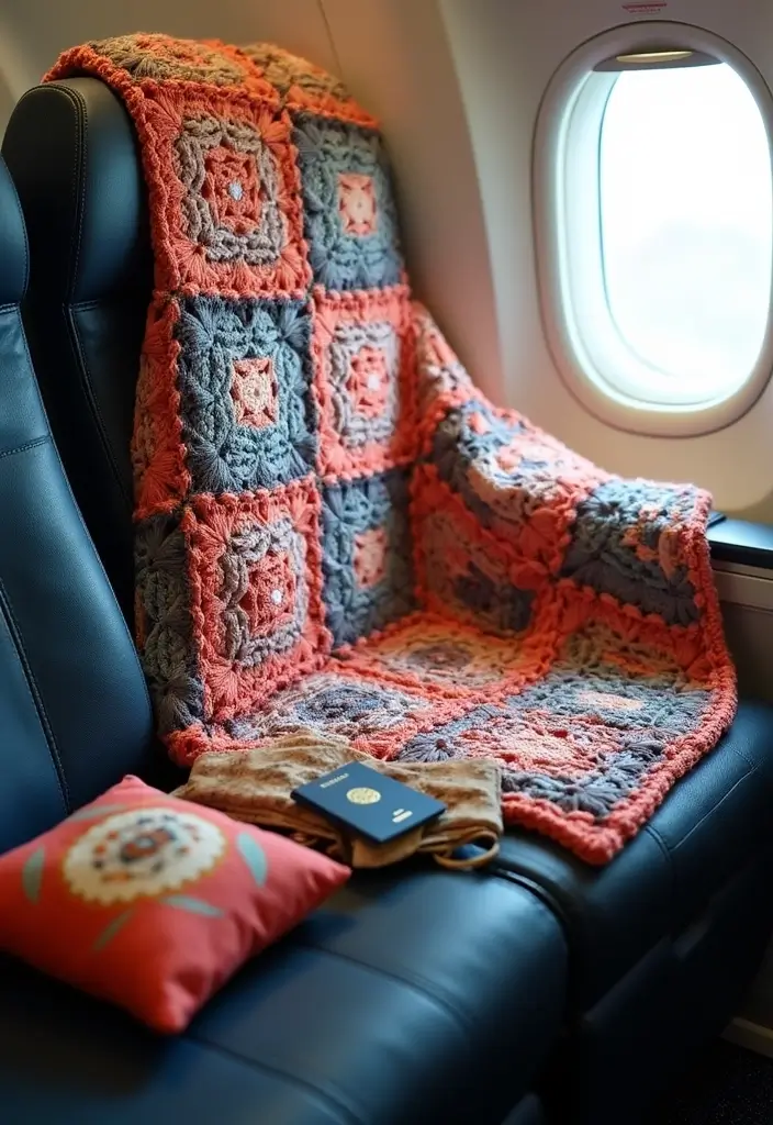 29 Colorful Granny Square Crochet Pattern Diagrams for Your Home Decor - 29. Granny Square Travel Blanket