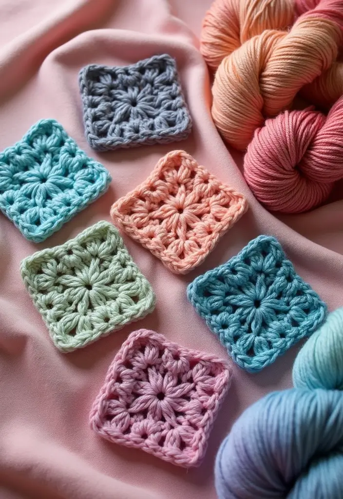 29 Colorful Granny Square Crochet Pattern Diagrams for Your Home Decor - 5. Ombre Granny Square