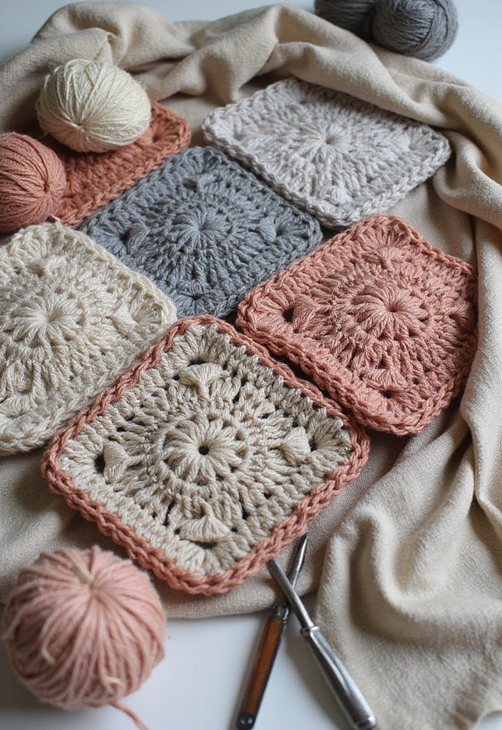 29 Colorful Granny Square Crochet Pattern Diagrams for Your Home Decor - 7. Textured Granny Square