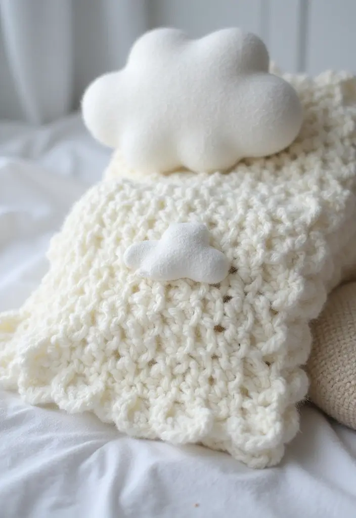 29 Crochet Baby Blanket Free Pattern Ideas for Every Season - 10. Cuddly Cloud Blanket