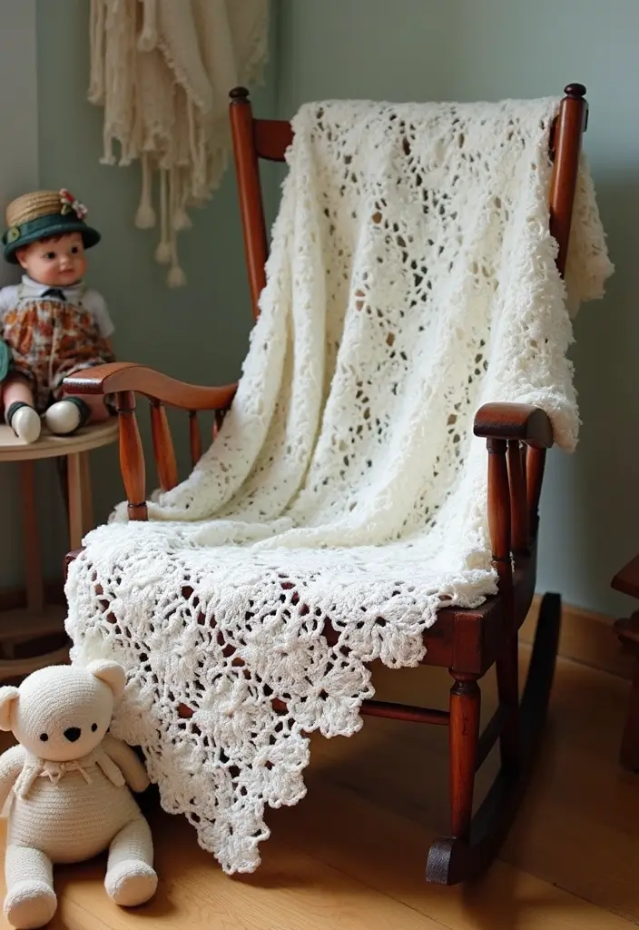 29 Crochet Baby Blanket Free Pattern Ideas for Every Season - 11. Vintage Lace Baby Blanket